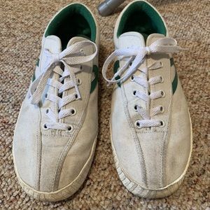 Tretorn Nylite Men’s sneakers green and white canvas 9.5